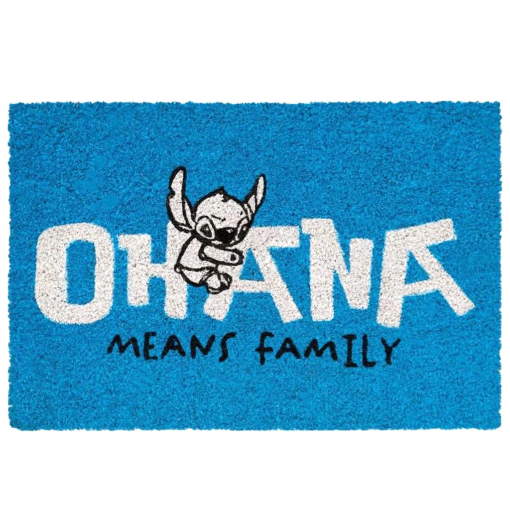 Tappetino Decorativo 60x40cm con Motivo Stitch Antiscivolo Bianco / Blu Disney