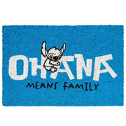 Tappetino Decorativo 60x40cm con Motivo Stitch Antiscivolo Bianco / Blu Disney