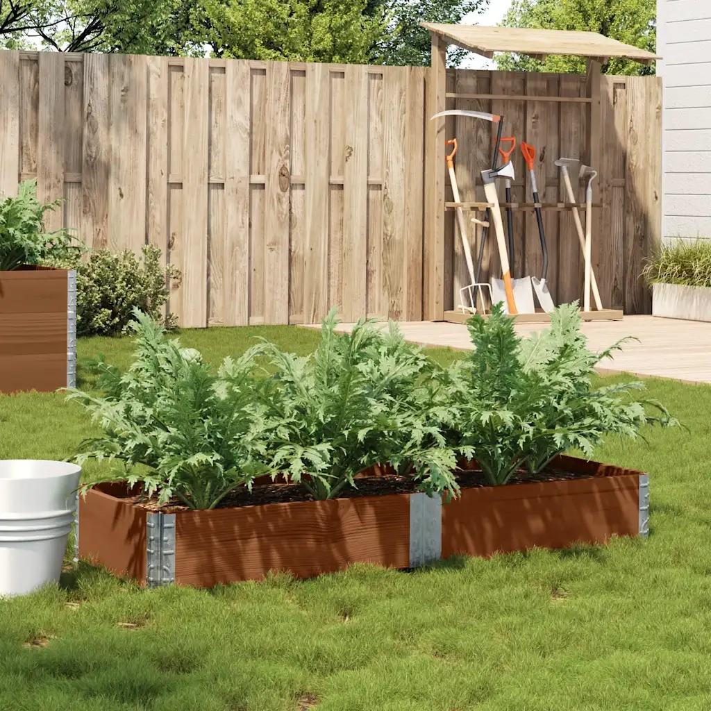 Fioriere | Cassetta per fiori | Poggiapiedi da Giardino Marrone 150x50cm Legno Massello di Pino