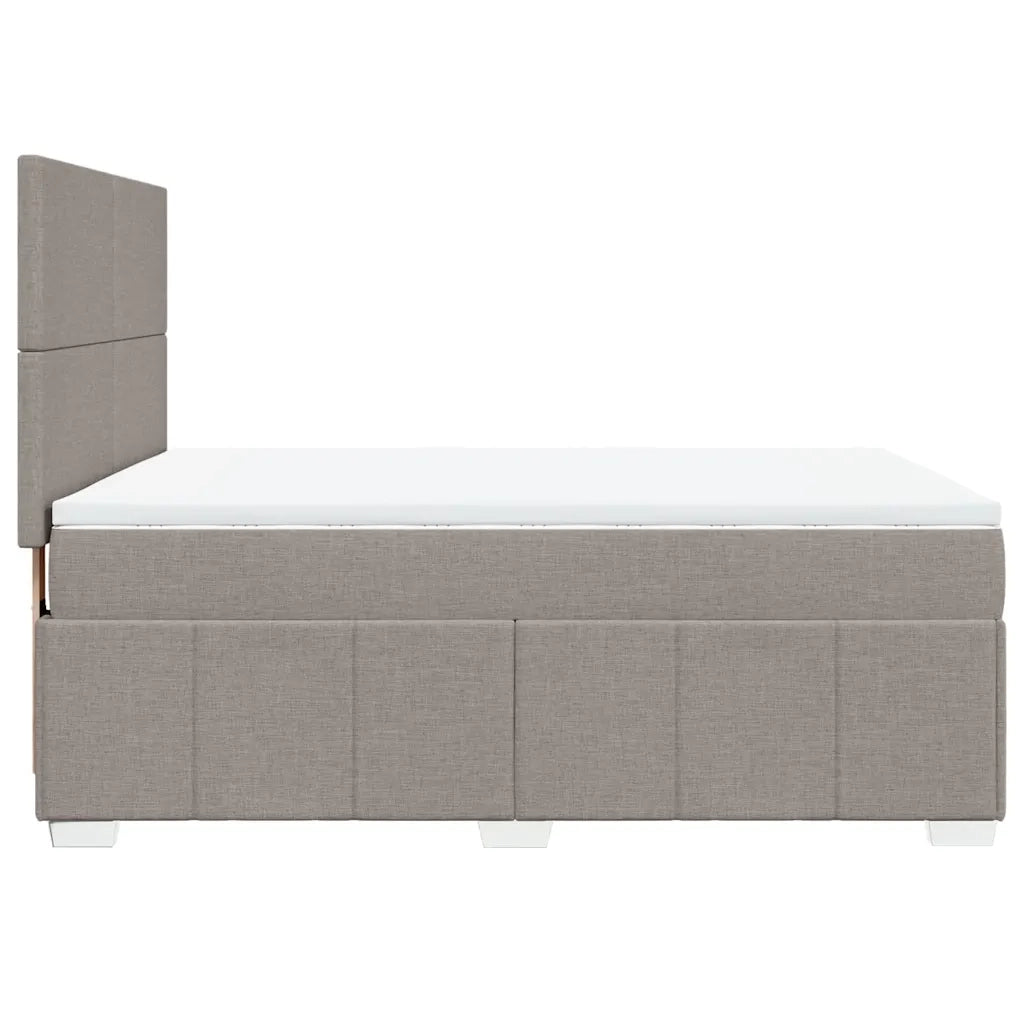 vidaXL Giroletto a Molle con Materasso Tortora 160x200 cm in Tessuto