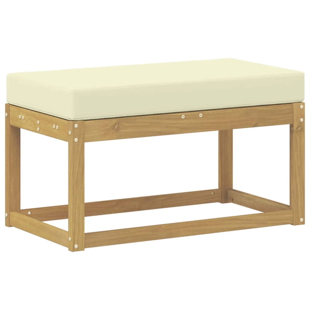 Panca da esterno con cuscino Bianco 80 x 43 x 45 cm 901668