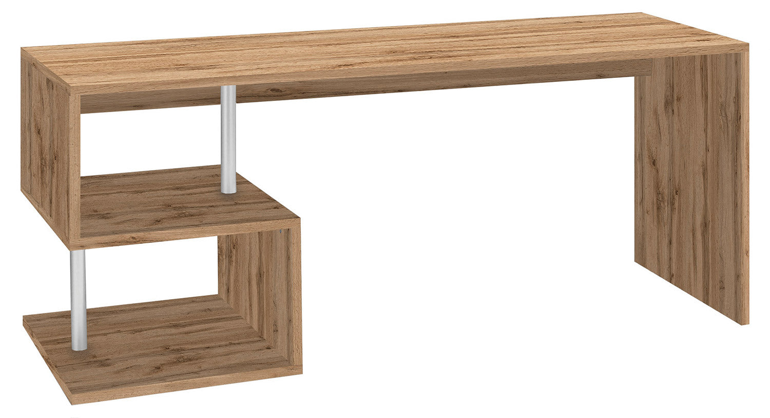 Scrivania con 2 Ripiani 180x60x77,5 cm Esse Quercia Wotan