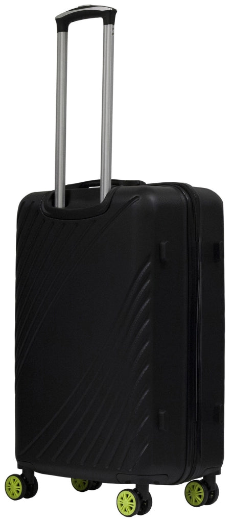 Trolley Valigia Media Rigida in ABS 4 Ruote TSA Ravizzoni Fresh Nero e Giallo Fluo