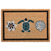 Tappetino in fibra di cocco naturale con fondo antiscivolo 40 x 60 cm decorazione antiscivolo motivo tartaruga tappetino di benvenuto