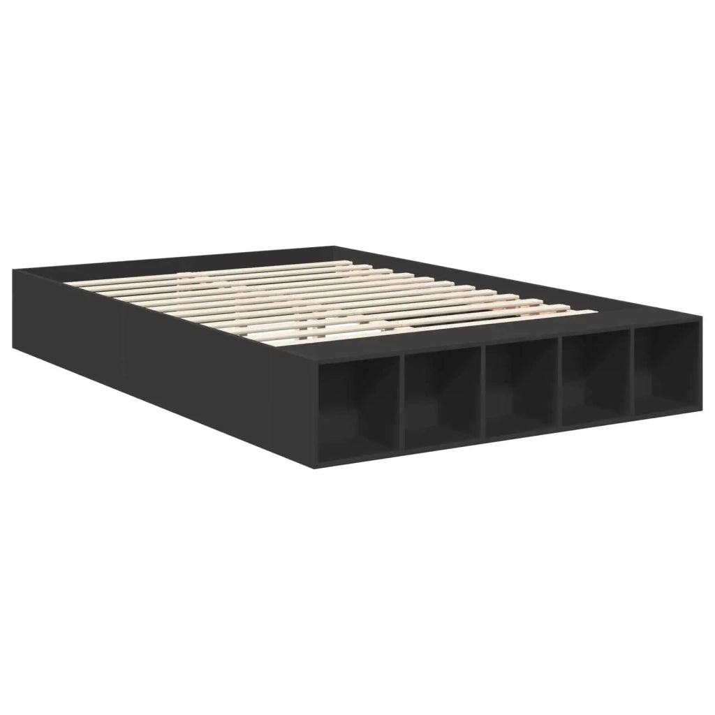 Letto matrimoniale | Letto per adulti | Struttura del letto Nero 150 x 200 cm Legno multistrato