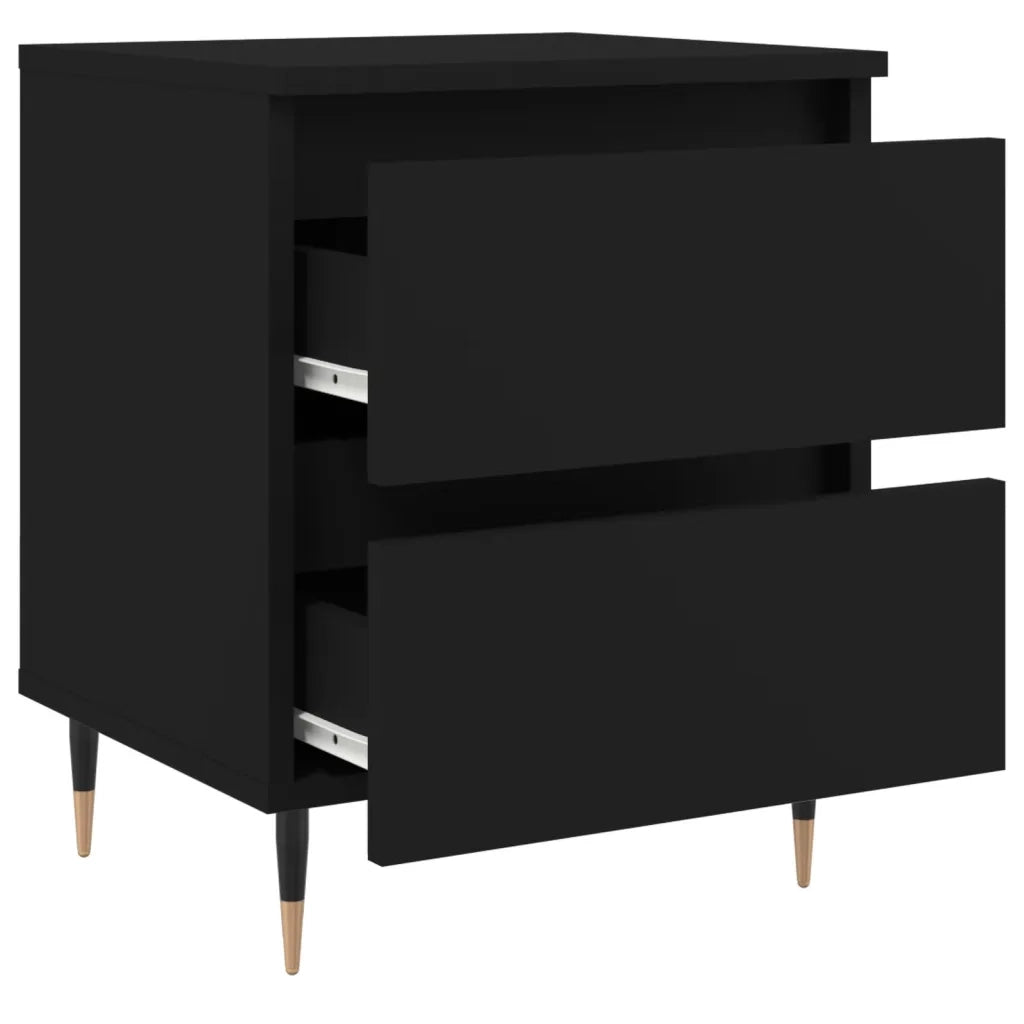 Comodino | Armadio da Notte | Mobiletto da notte Nero 40x35x50 cm in Legno Multistrato