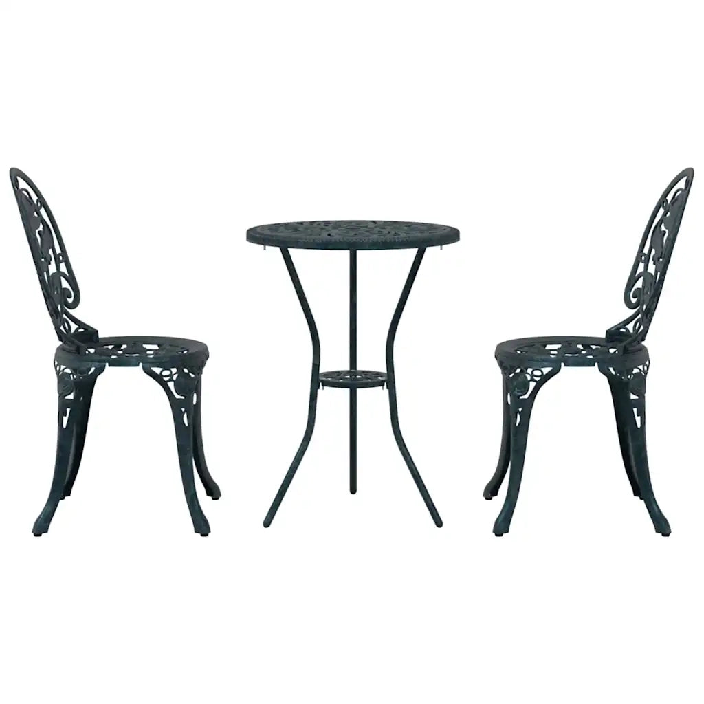 Set Bistro da Giardino 3 pz | Set Salotto da Giardino Verde Alluminio