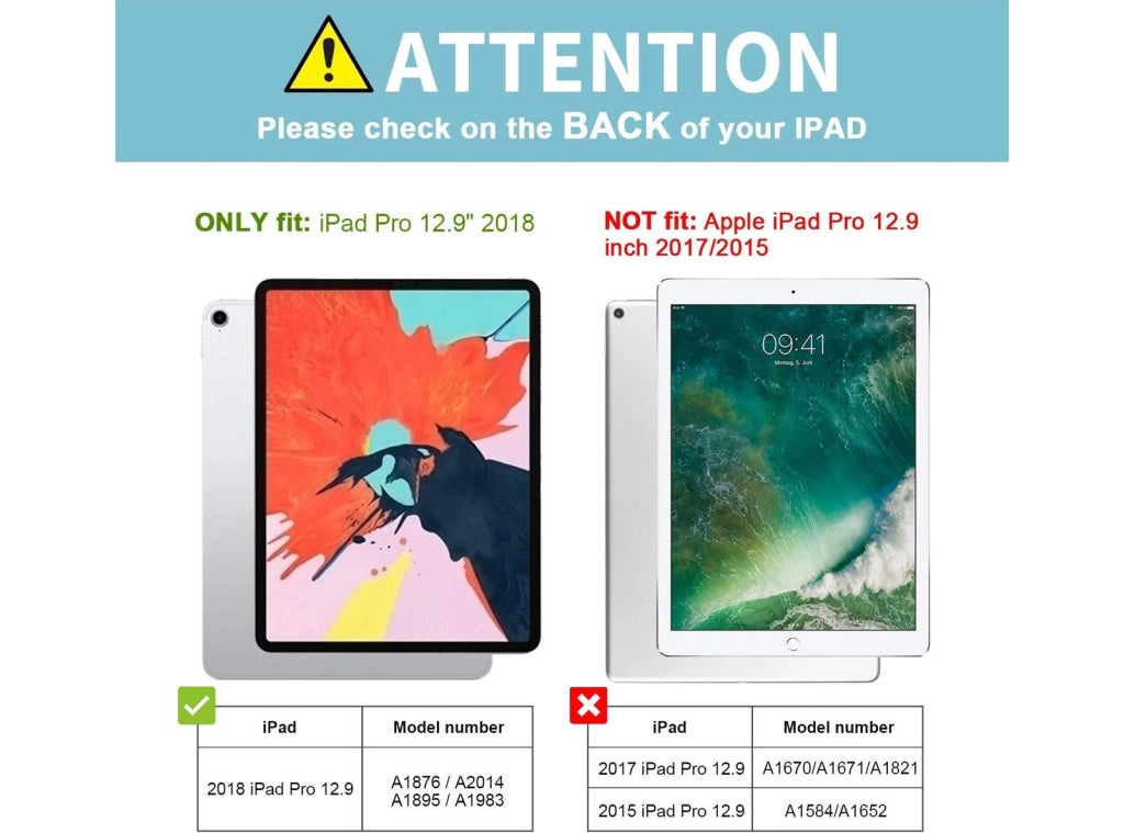 Custodia con Tastiera ProCase per iPad Pro 12.9 modello 2018 Cover Girevole a 360 Gradi con Adesivi per Tastiera Italiani in Dotazione