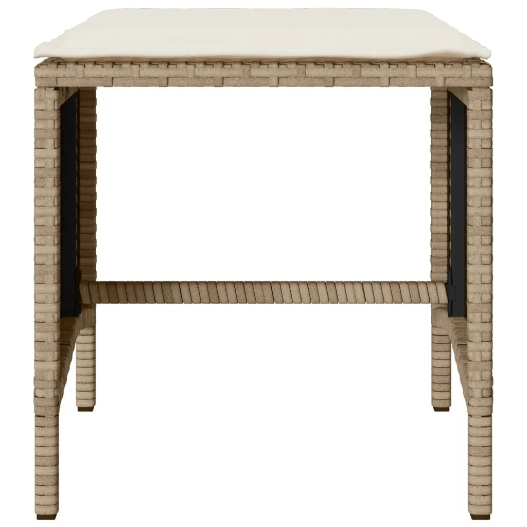 Set Divano da Giardino 4 pz | Set Salotto da Giardino con Cuscini Beige in Polyrattan