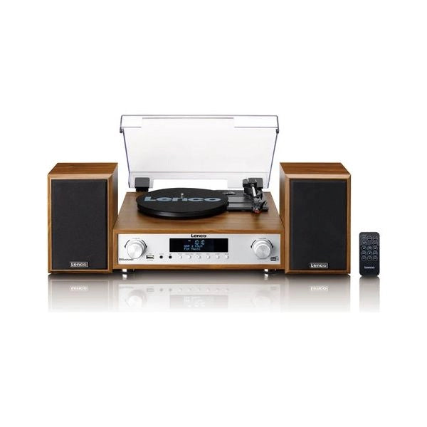 Giradischi con radio dab e diffusori incorporati lenco mc-160wd colore legno - MC160WD