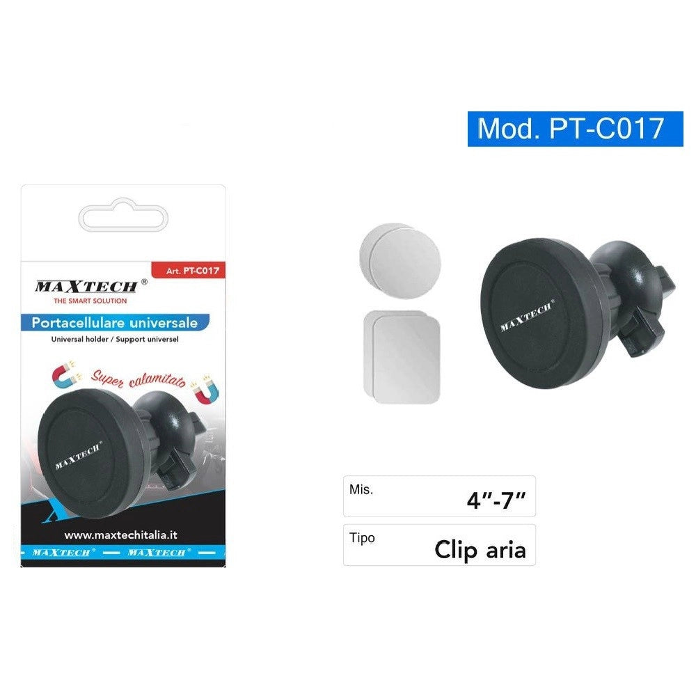 Trade Shop - Portacellulare Universale Smartphone Da Auto Supporto Calamitato Maxtech Pt-c017 -