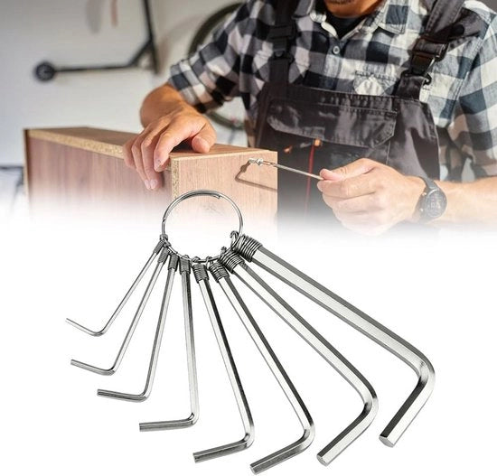 Set di chiavi Inbus 8 pezzi - Set di chiavi a 6 lati - Set di chiavi Torx - Set di chiavi Inbus per bicicletta - Manutenzione - Acciaio inox - Nero - Set di chiavi a 6 lati