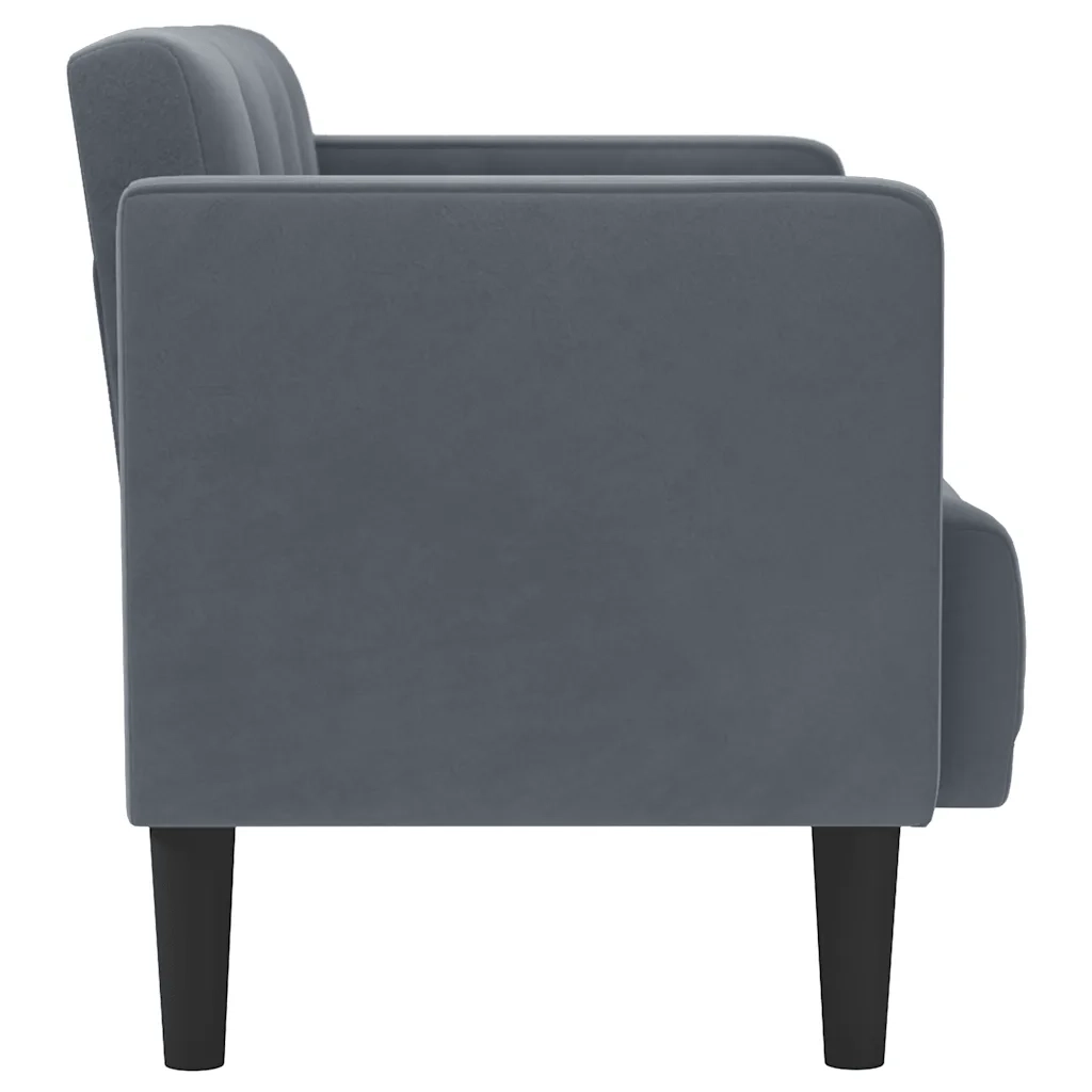 Divano Divanetto Grigio Scuro 111 cm in Velluto 4100571