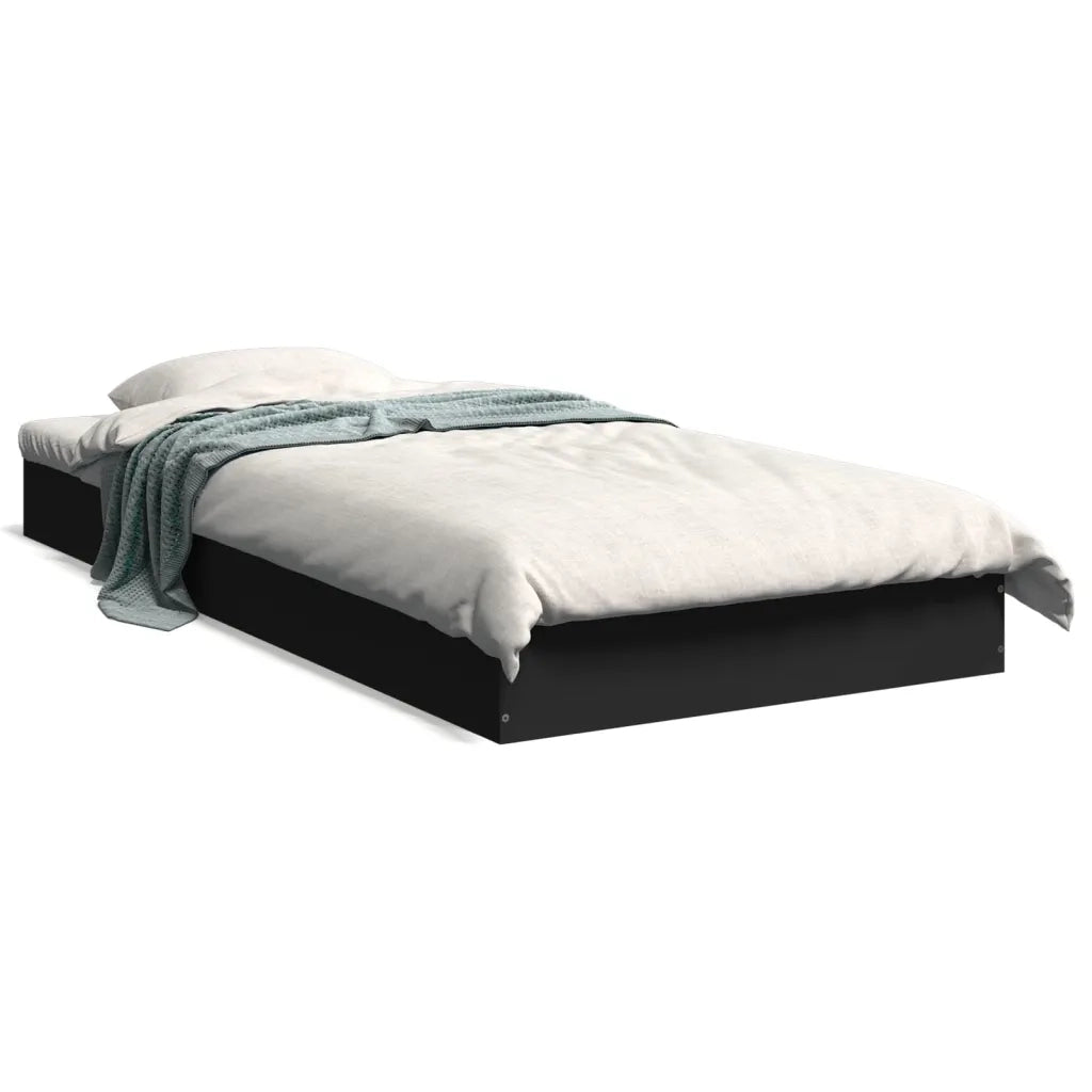 Giroletto-Struttura Letto Nero 75x190 cm in Legno Multistrato 794475