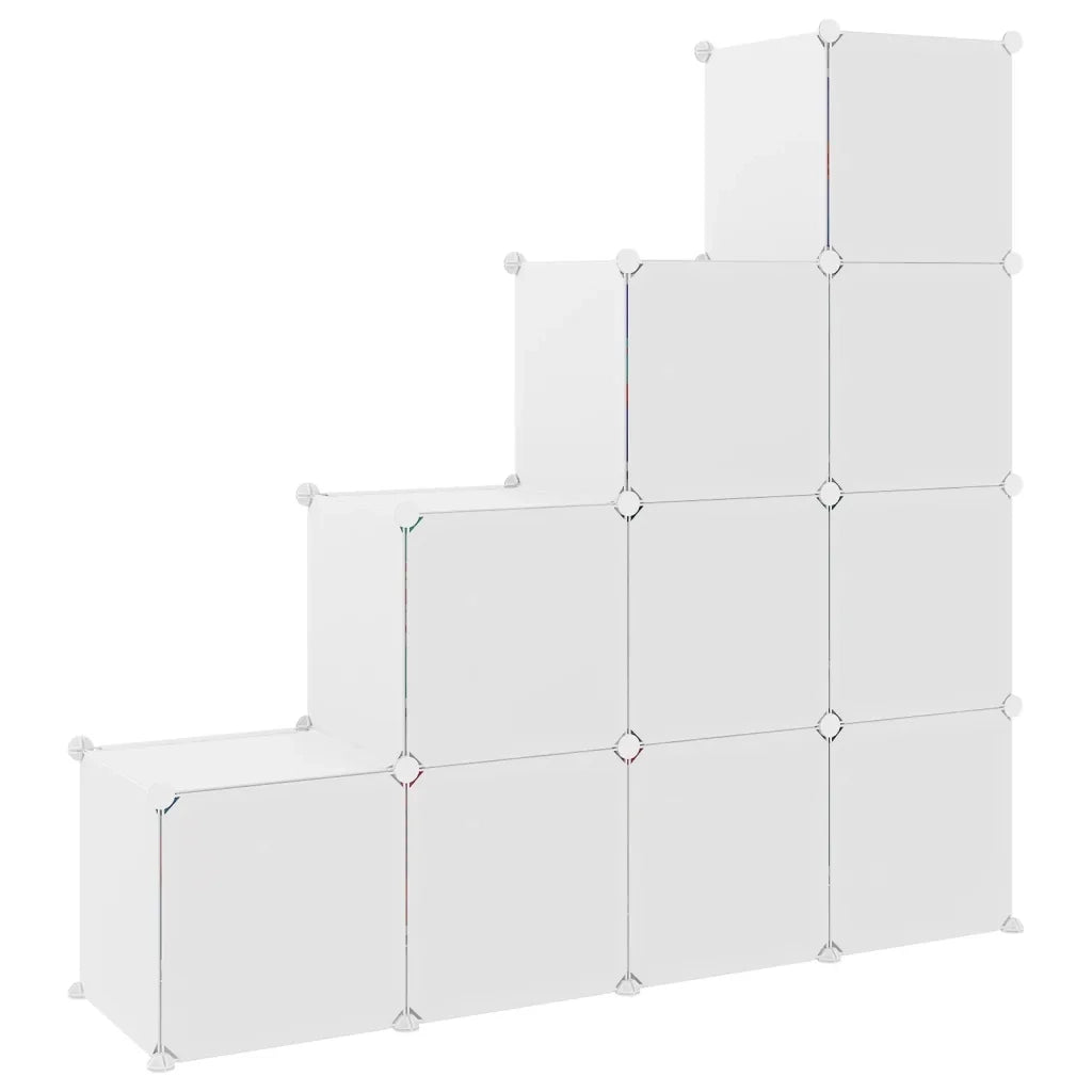 Armadio a Cubi per Bambini con 10 Cubi Bianco PP CFW8808606