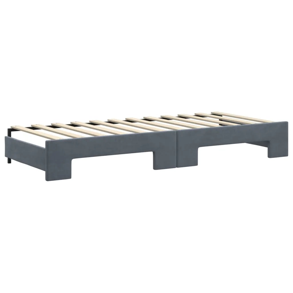 Divano letto | Sof¨¤ letto | Letto singolo Estraibile Cassetti Grigio Scuro 80x200cm Velluto
