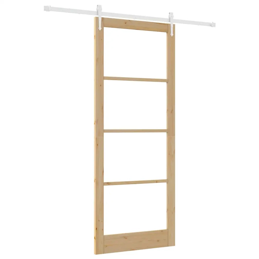 Porta Scorrevole Marrone 93 x 232 cm Legno e metallo 3332431