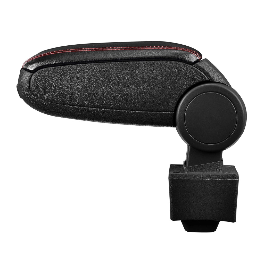 Bracciolo centrale per AUDI A3 8L con scomparto imbottito in similpelle nera con cuciture rosse 03_0000364