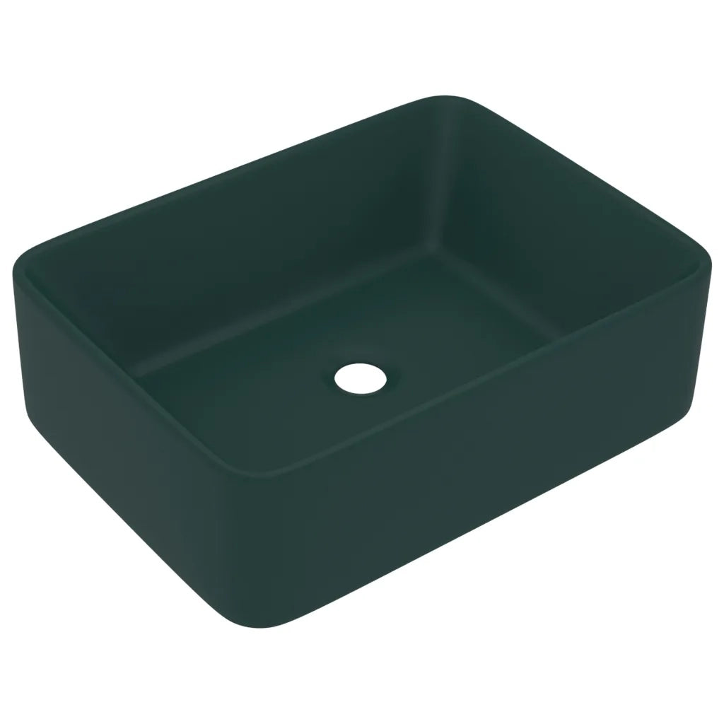 Lavandino-Lavello Luxury Verde Scuro Opaco 41x30x12 cm in Ceramica