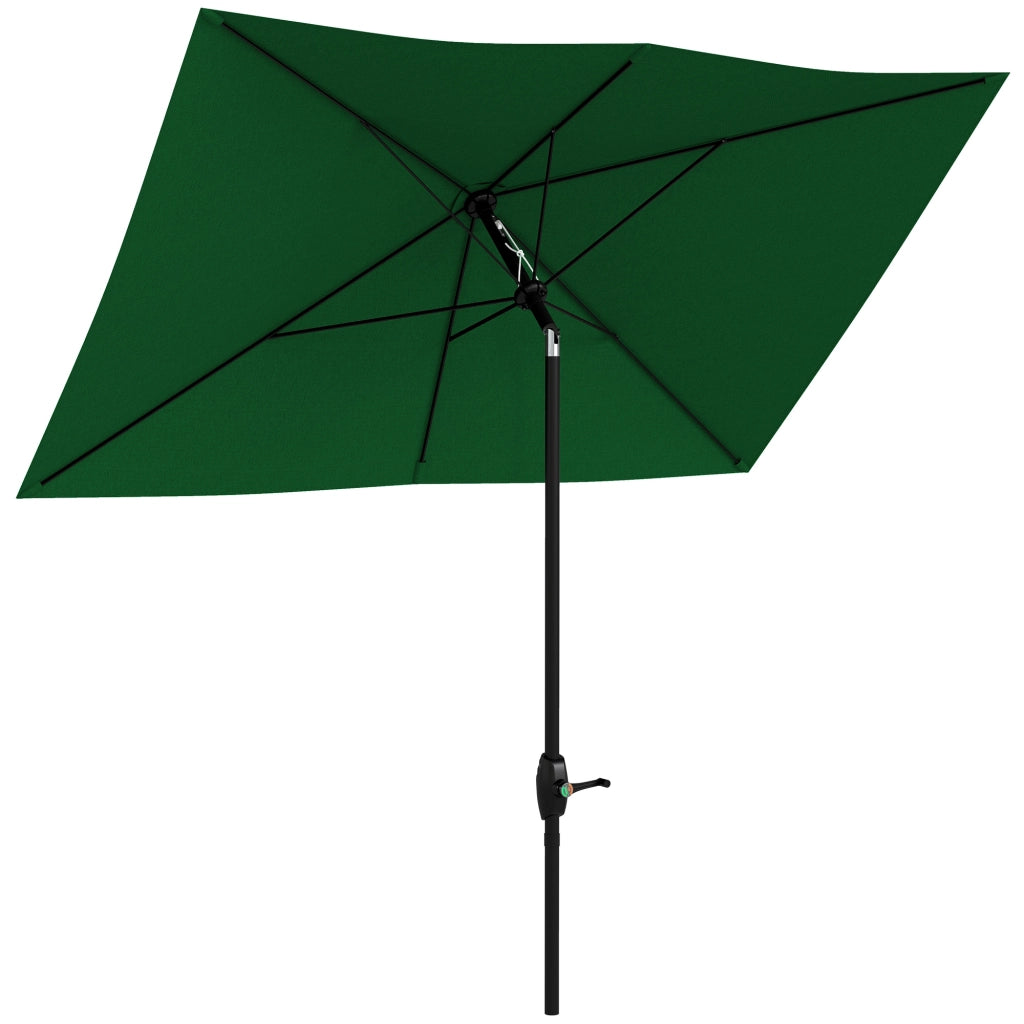 Ombrellone da Giardino Rettangolare Inclinabile ¨C zephmum ¨C Verde 2x3 m