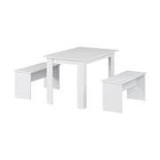 Vicco Set di tavoli da pranzo Bianco 112 x 73.6 cm con 2 panche