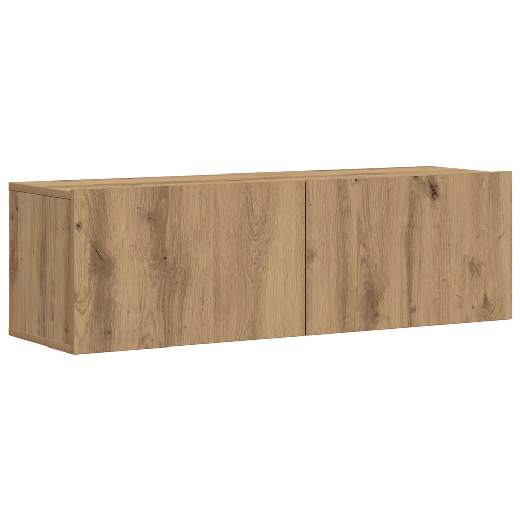 Set Mobile TV 7 pz Montato a Parete Rovere in Legno Multistrato