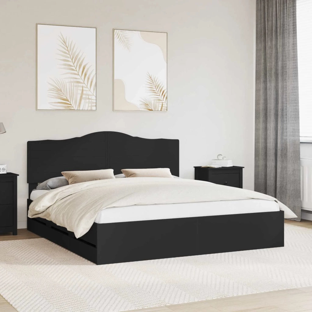 Struttura del letto Nero 200 x 200 cm Legno Ingegnerizzato 3413381