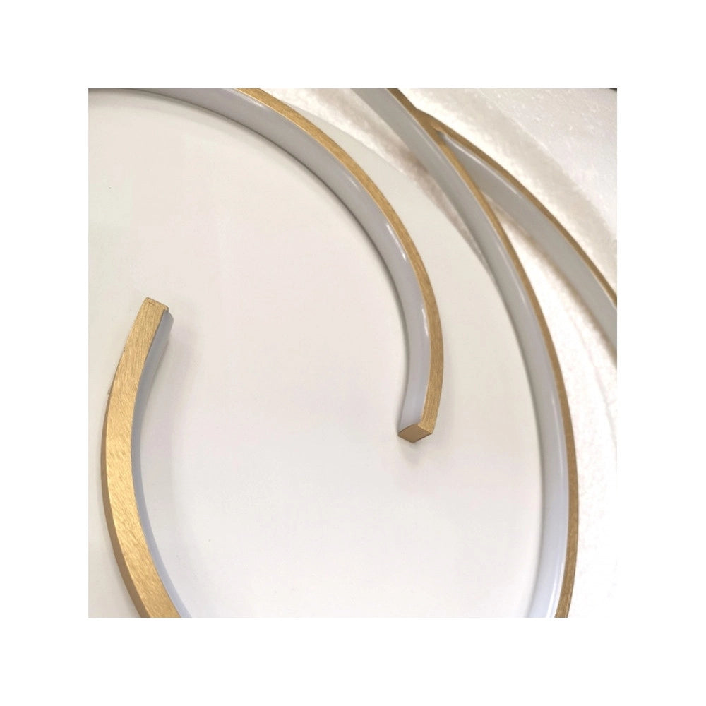 Trade Shop - Plafoniera Led 45w Cerchio Spirale Vortice Oro Lampadario Soffitto Luce 4000k 70630 -