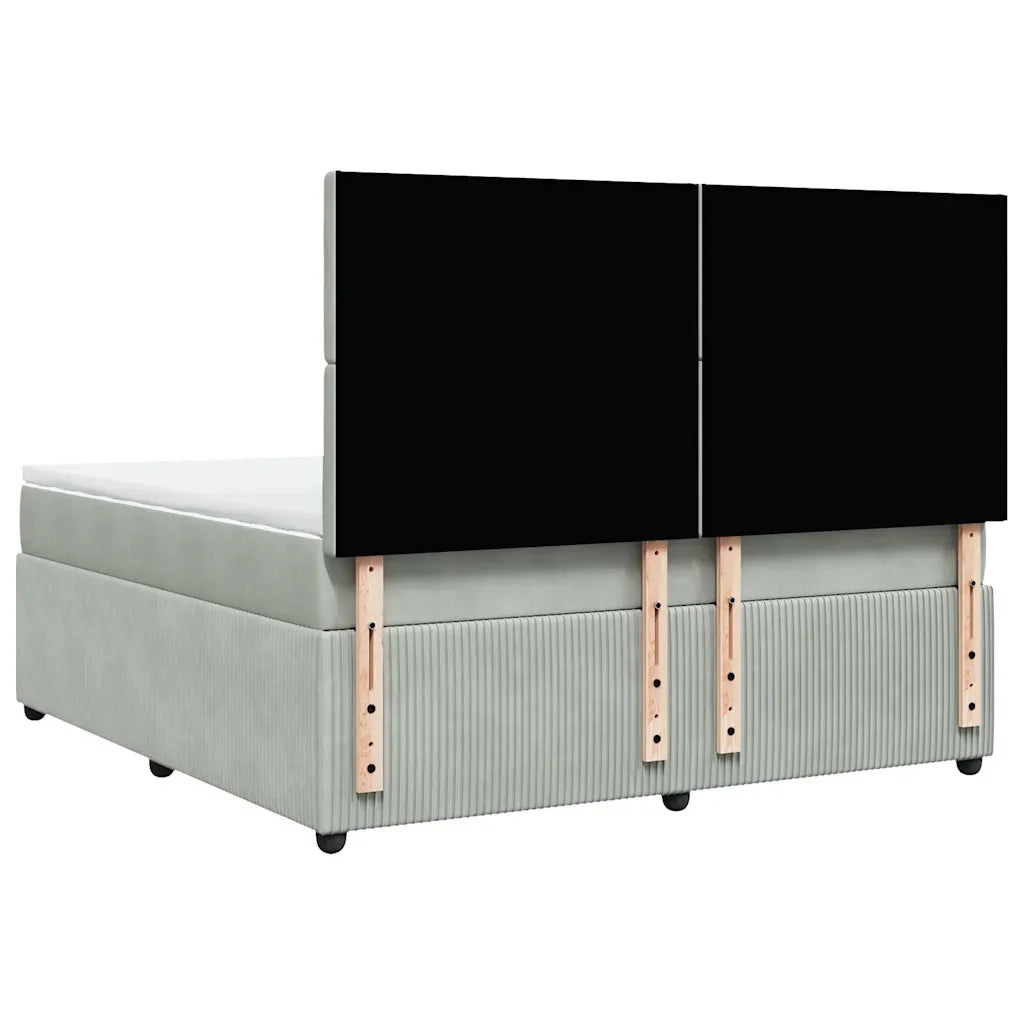 Giroletto a Molle con Materasso Grigio Chiaro 180x200cm Velluto 3294718