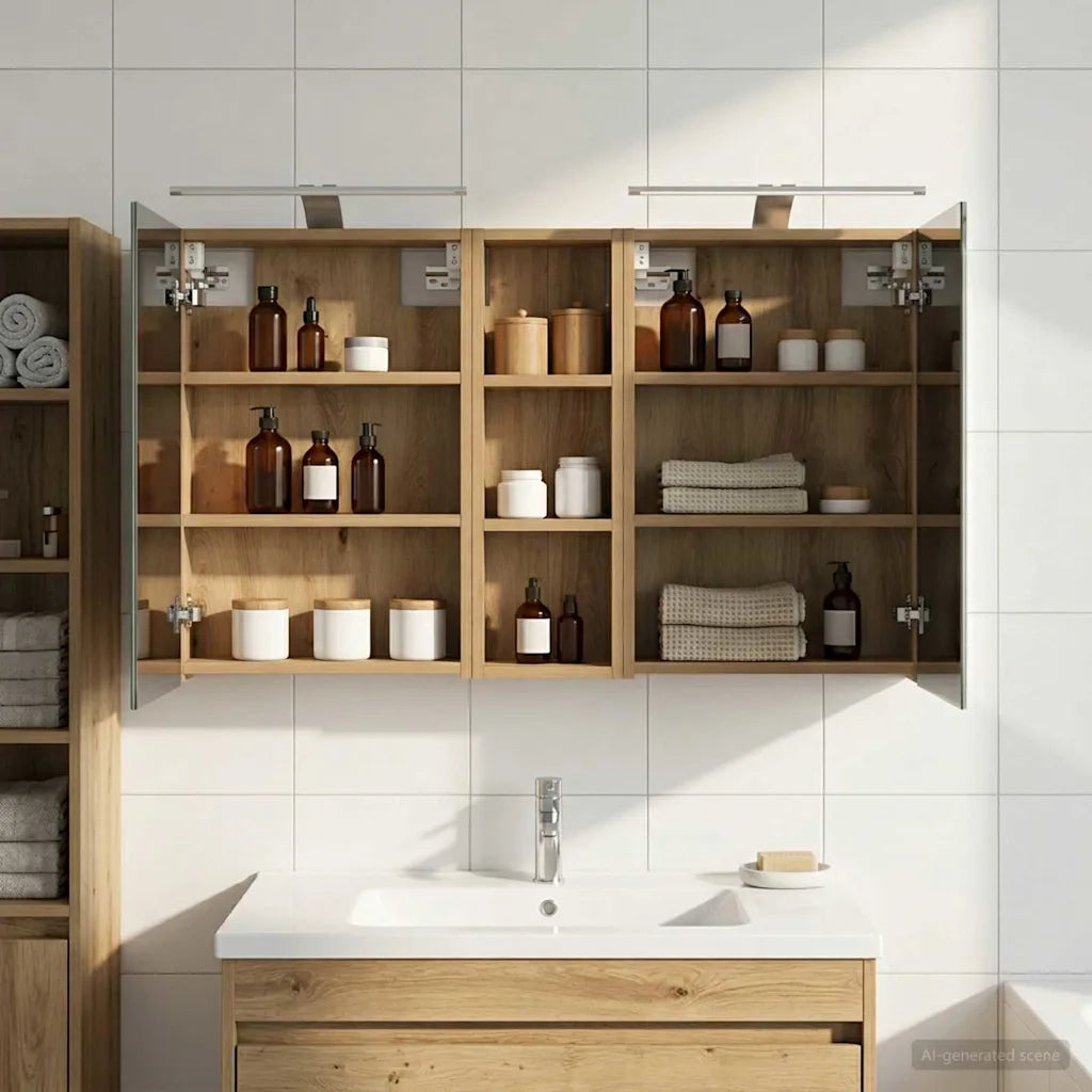 Set di Armadi da Bagno con porta 3 pcs 100 x 10,5 x 60,5 cm 3403711