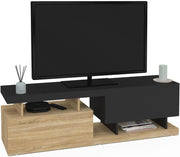 ANGULO 140 cm Porta TV a 2 ante effetto legno e nero