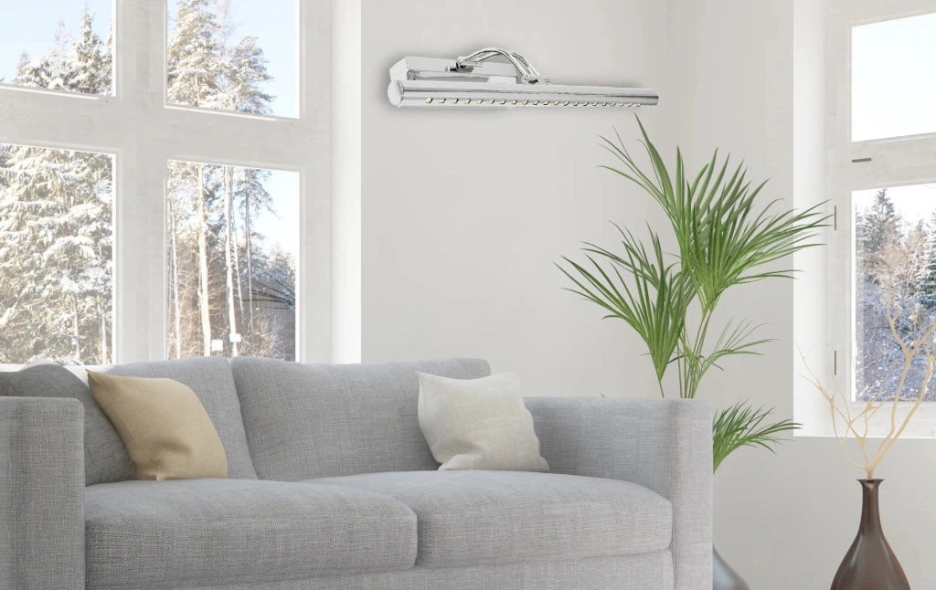 Lampada Da Parete Da Bagno Led Sopra Specchio 5w 40cm APP364-1W Cromo