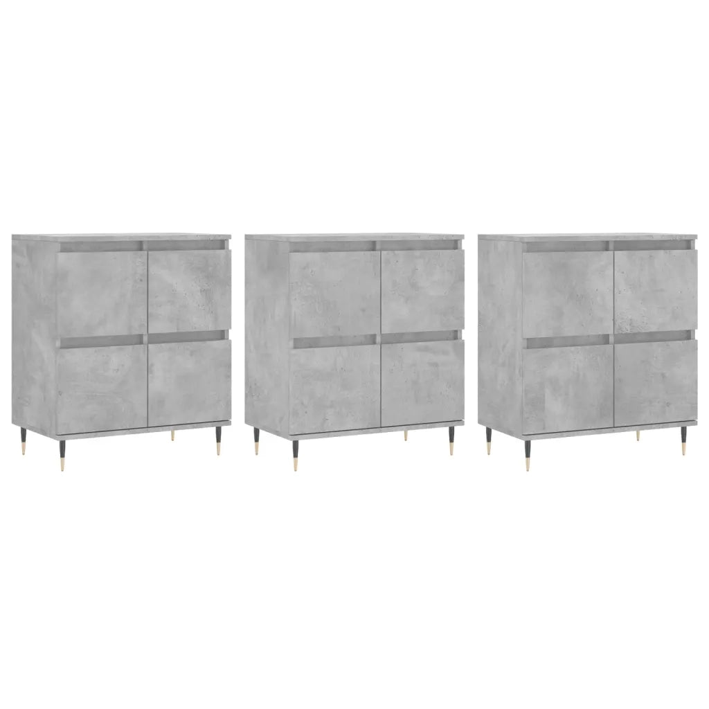 Credenze 3 pz Grigio Cemento in Legno Multistrato 3190193