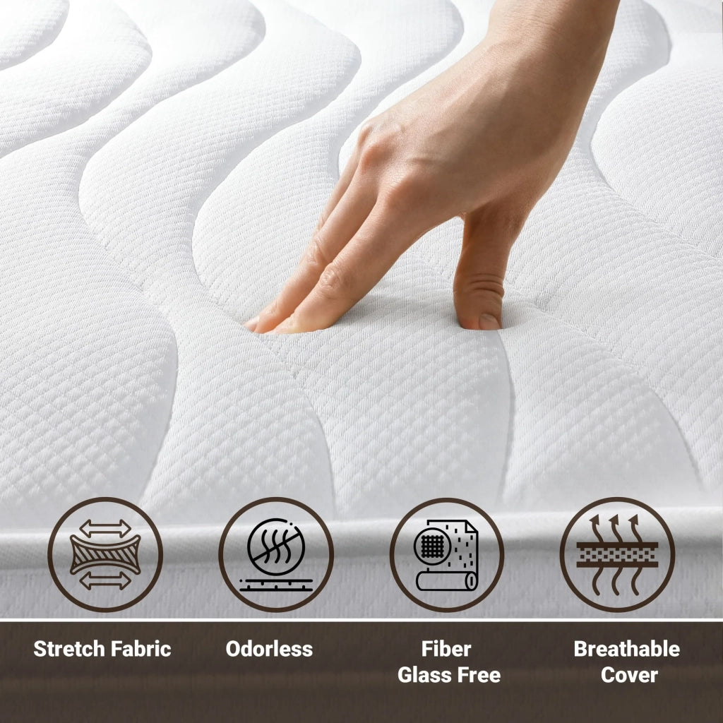 Materasso a molle Insacchettate e Memory matrimoniale 180x190 altezza 20 cm |Medio Rigido , Automodellante, Ortopedico | Rivestimento Anallergico e Traspirante