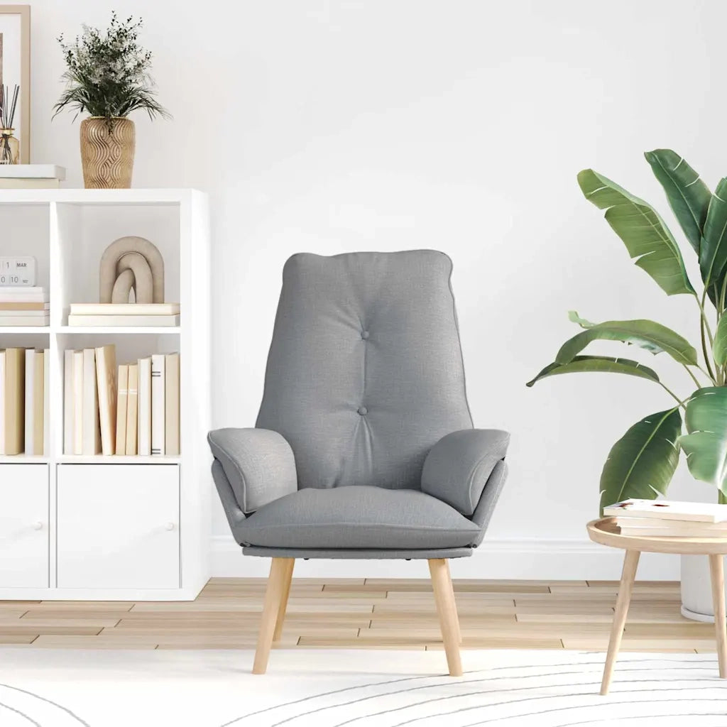 Poltrona | Sedia Relax Grigio chiaro 69 x 74 x 93 cm Tessuto e compensato