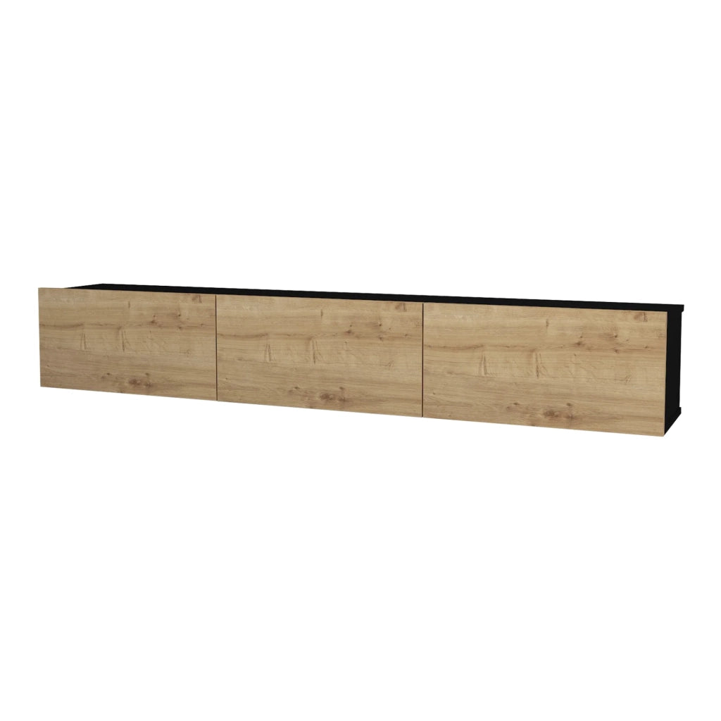 Mobile porta TV 180 x 31 x 29,5 cm effetto rovere nero 03_0007882