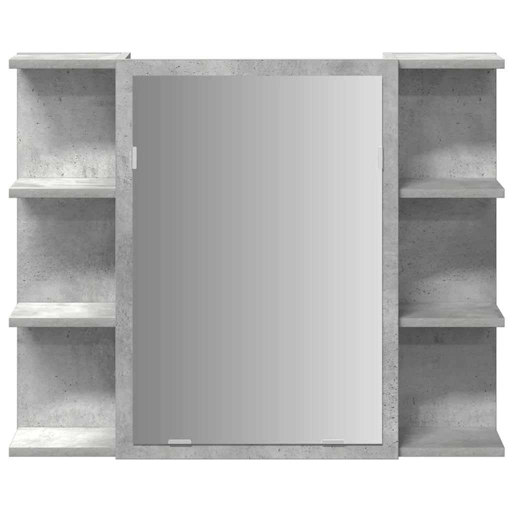Set Mobili da Bagno 4 pz Grigio Cemento in Legno Multistrato