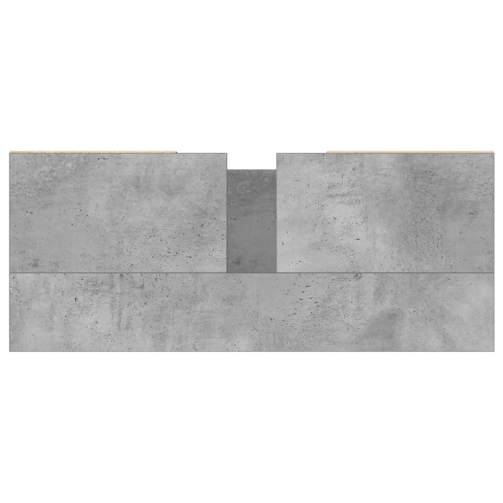 Armadietto da Bagno Grigio Cemento 80x33x60cm Legno Multistrato