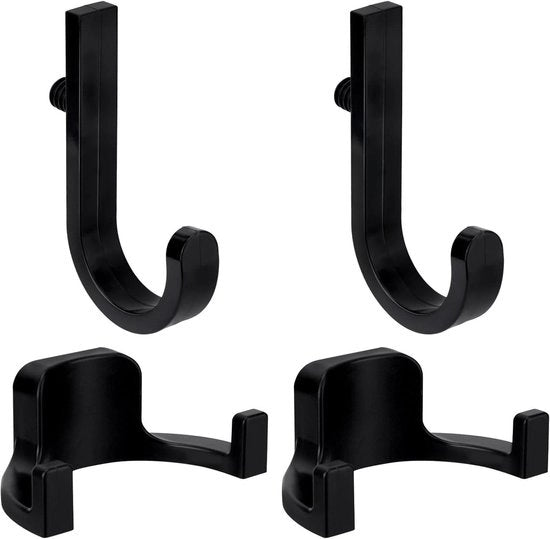 Accessori per organizzatori di garagemura | Set di 4 | Plastica | Forme J e U | Ganci per attrezzi | Accessori per organizzatori di garagemura | Compatibile con tavole da smerigliatura | Ganci per opbergen pratici per garage