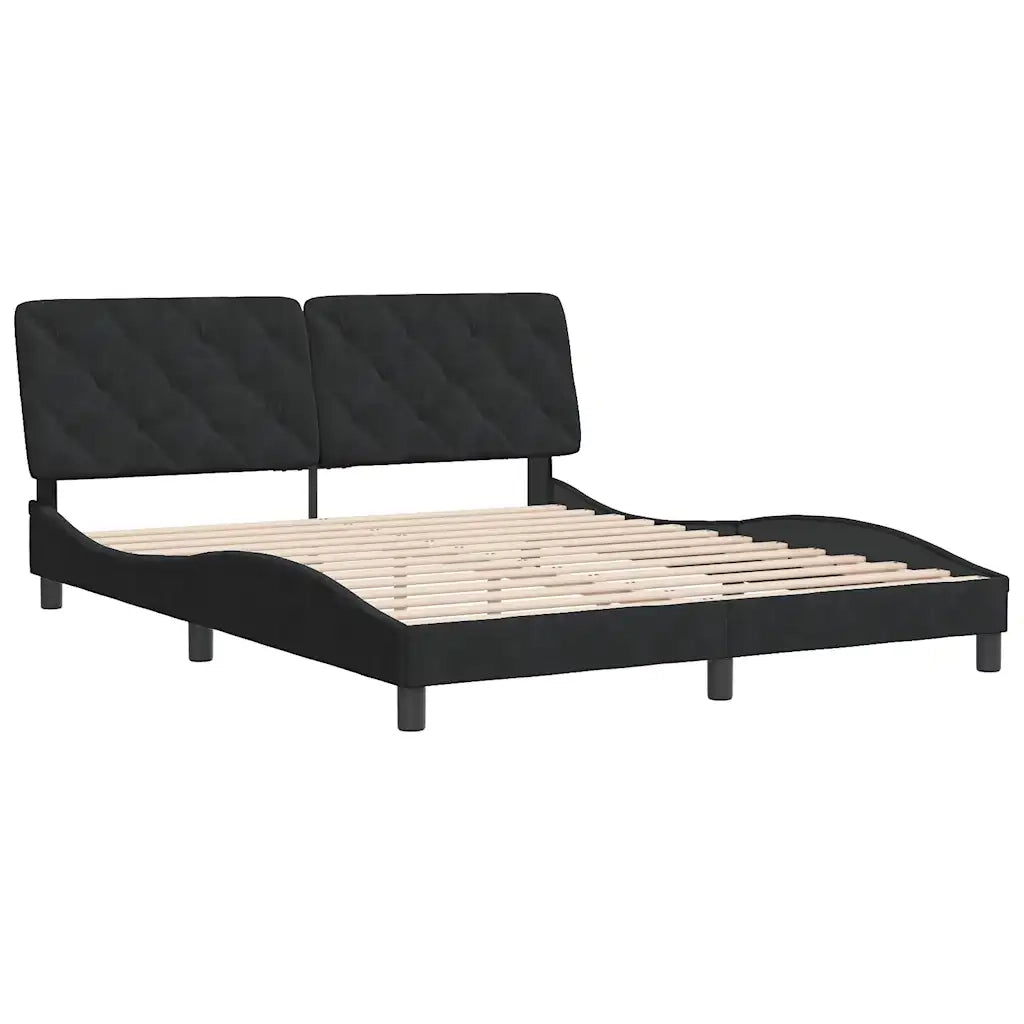Giroletto senza Materasso Nero 160x200 cm in Velluto 3207931