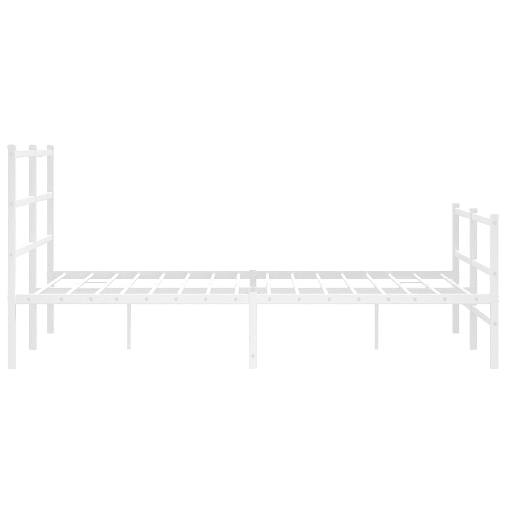 Giroletto con Testiera e Pediera-Struttura Letto Metallo Bianco 140x200 cm 146819