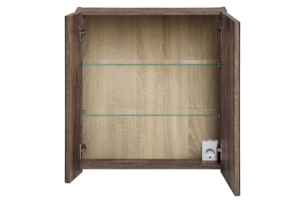 Mobile con specchio 60 cm 2 ante Santa Fe Oak 60 x 65 x 17 cm