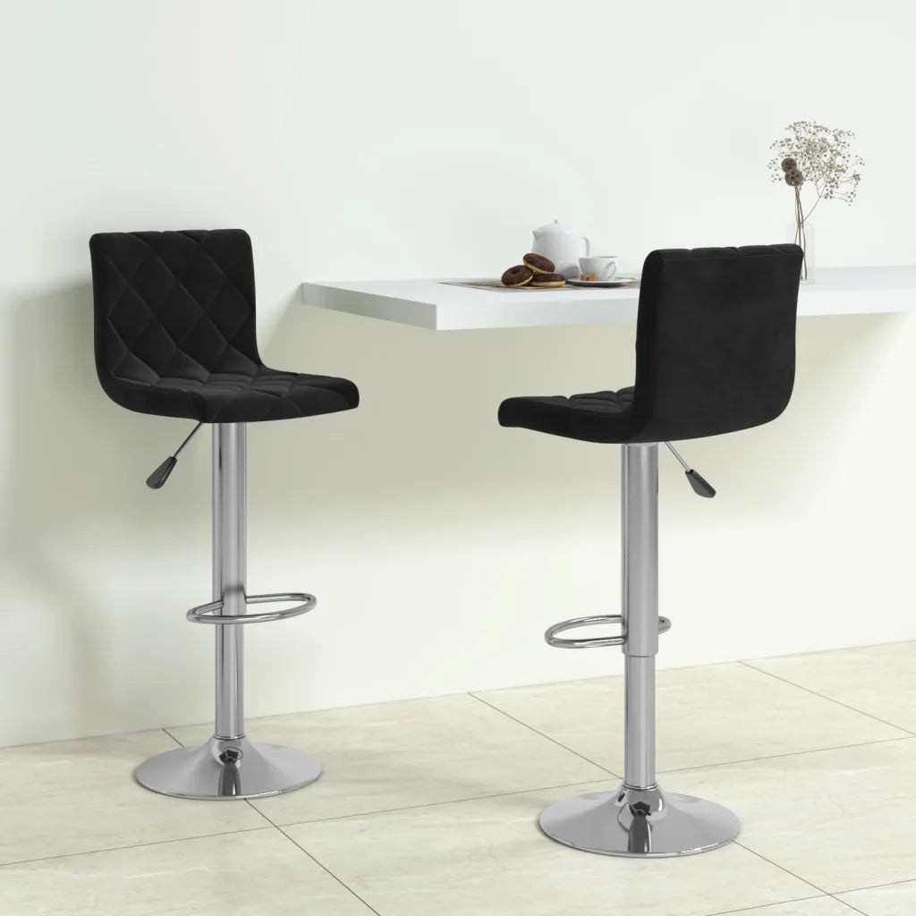 Sgabelli da Bar 2 pz Neri in Velluto cod mxl 57312