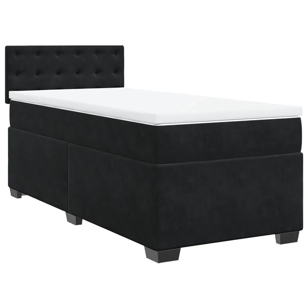Giroletto a Molle con Materasso Nero 90x200 cm in Velluto 3288512