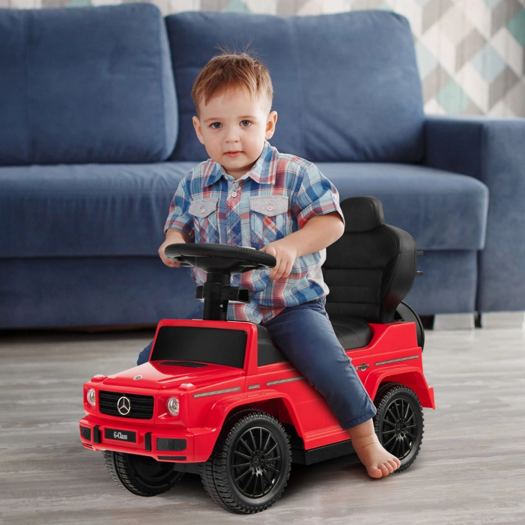 Auto a spinta per bambini con licenza tettuccio regolabile, Carrozzina e auto camminante per bambini 12-36 mesi Rosso