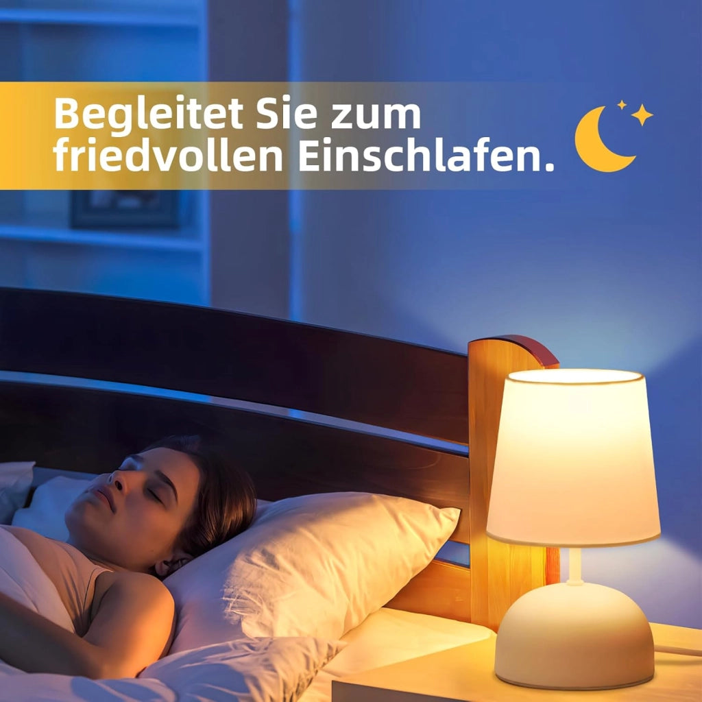 ZMH Lampada da comodino moderna bianca E14 lampada da tavolo per camera da letto o soggiorno (lampadina non inclusa)