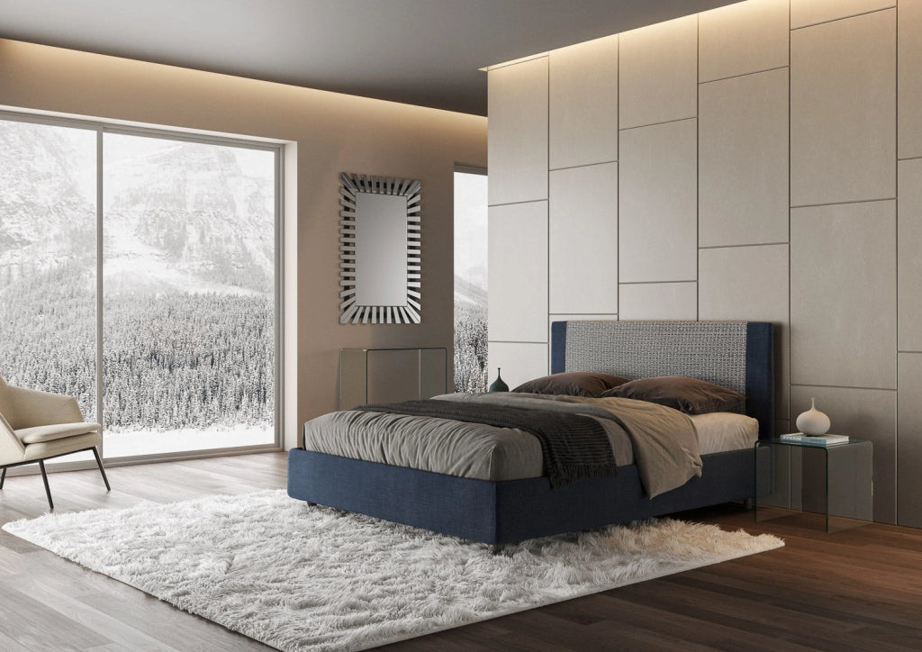 Letto matrimoniale senza rete imbottito 160x190 tessuto Labirinto 4 arancio Rosal