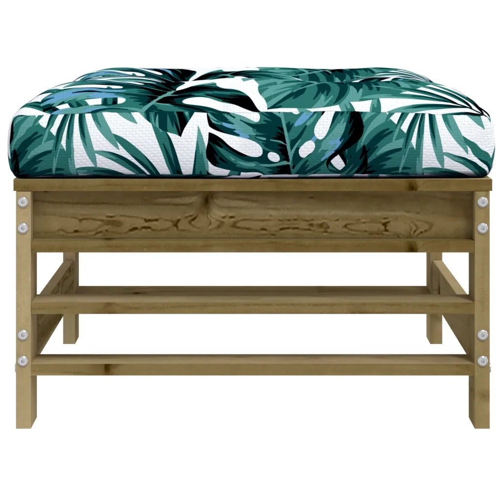Sedia da giardino-Poggiapiedi Giardino con Cuscini 2pz Legno Impregnato di Pino 545346