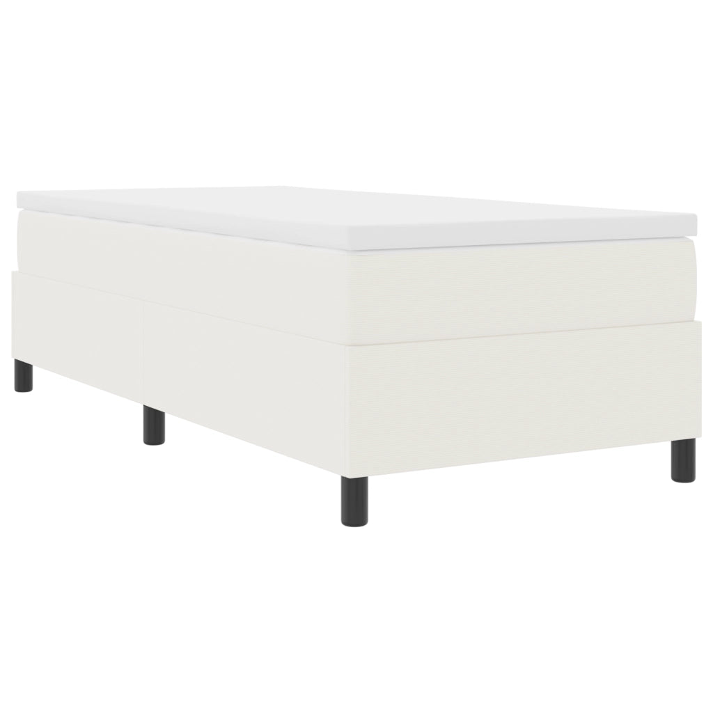 Letto Box Spring Crema Singolo Tessuto Corduroy