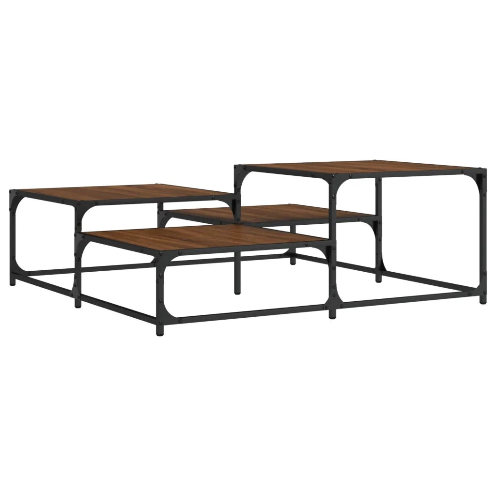 Tavolino salotto | Tavolino da caff¨¨ | Tavolino da Soggiorno Rovere Marrone 107x107x40 cm Legno Multistrato
